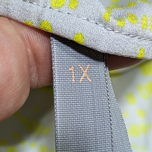 Melissa McCarthy Seven yellow grey wrap blouse 1X - Picture 11 of 11